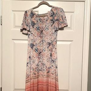 Boho scarf midi dress